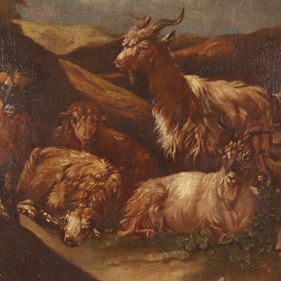 Tableau attribué à Philippe Peter Roos,Berger avec mouton,Philipp Peter Roos,Philipp Peter Roos,Philipp Peter Roos
