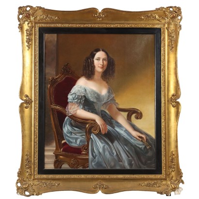 Antikes Gemälde Signiert Pietro Lucchini Öl auf Leinwand Italien 1842