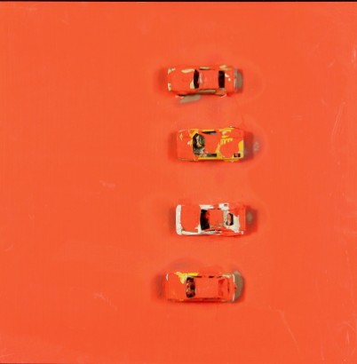 art contemporain, Bernard Aubertin (1934), 2010, voitures brûlées, technique mixte