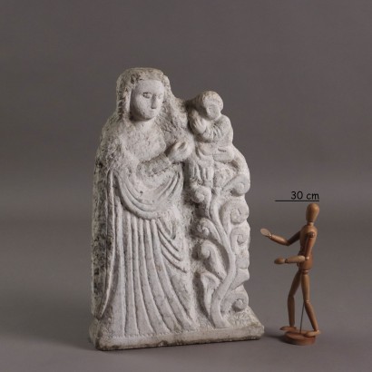 Placca Madonna con Bambino in Pietra