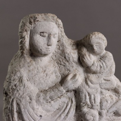 Placca Madonna con Bambino in Pietra