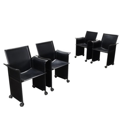 Group of Leather Chairs 80s-90s