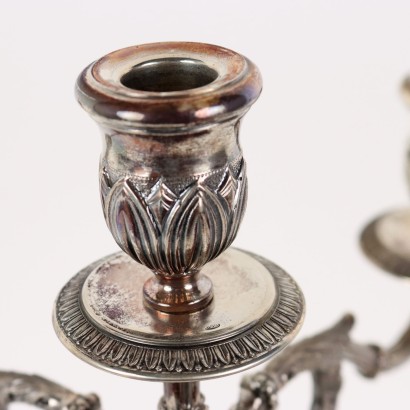 Pareja de Candelabros de Plata F.lli, Candelabros de Plata F.lli Di Leone M