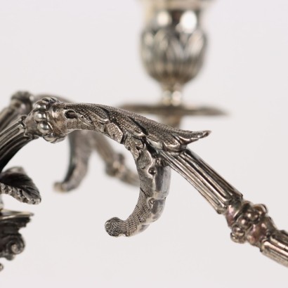 Pareja de Candelabros de Plata F.lli, Candelabros de Plata F.lli Di Leone M