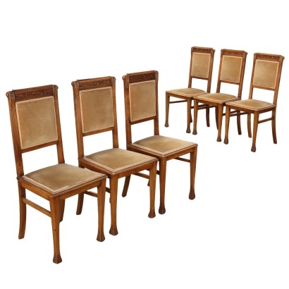 Gruppo sei Sedie Liberty in Rovere