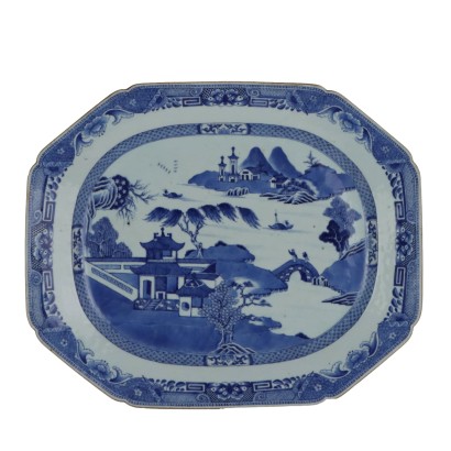 Assiette Octagonale Ancienne Porcelaine Chine Époque Qianlong '700