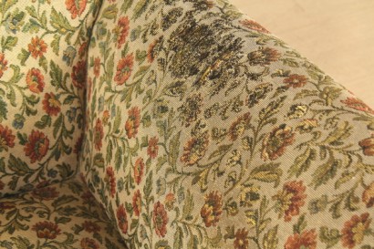 Poltrone anni 50, imbottitura a molle, ad espanso, rivestimento in tessuto, discrete condizioni, piccoli segni di usura
