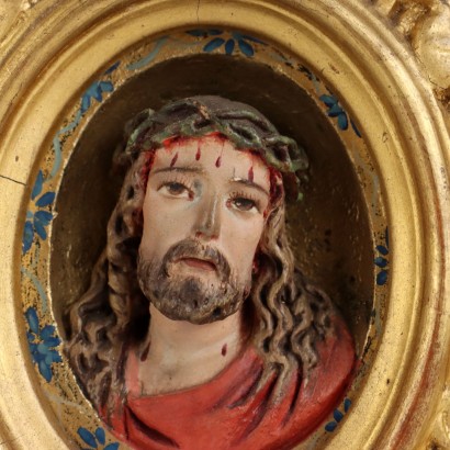 Rostro de Cristo en Madera Tallada en