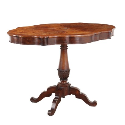 Antiker Couchtisch Walnuss Dekorationen Italien des XIX Jhs