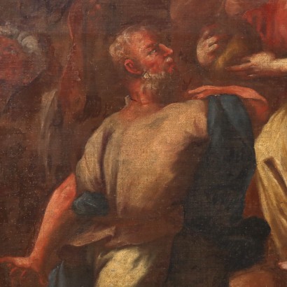 Tableau avec scène biblique, Éliézer et Rébecca au puits