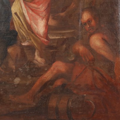 Tableau avec scène biblique, Éliézer et Rébecca au puits