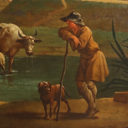 Dipinto Paesaggio con Figure