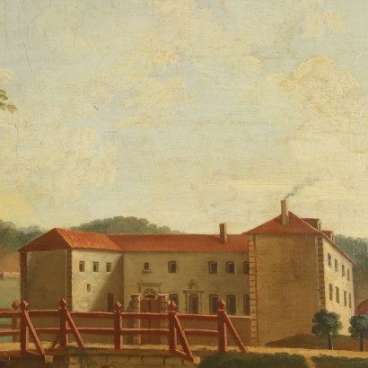 Dipinto Paesaggio con Figure