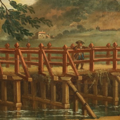 Dipinto Paesaggio con Figure