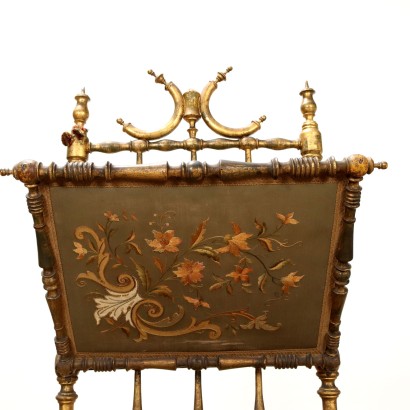 Portariviste,Portariviste in Legno dorato e Seta ri