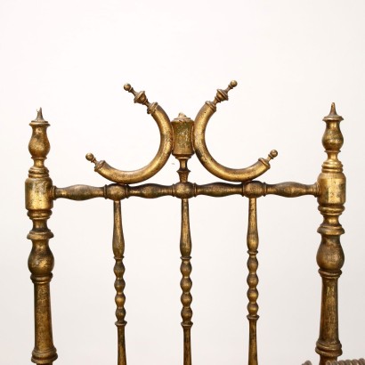 Portariviste,Portariviste in Legno dorato e Seta ri