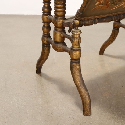 Portariviste,Portariviste in Legno dorato e Seta ri