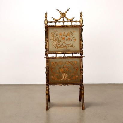 Portariviste,Portariviste in Legno dorato e Seta ri