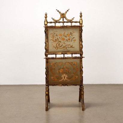 Portariviste,Portariviste in Legno dorato e Seta ri