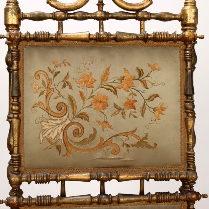 Portariviste,Portariviste in Legno dorato e Seta ri