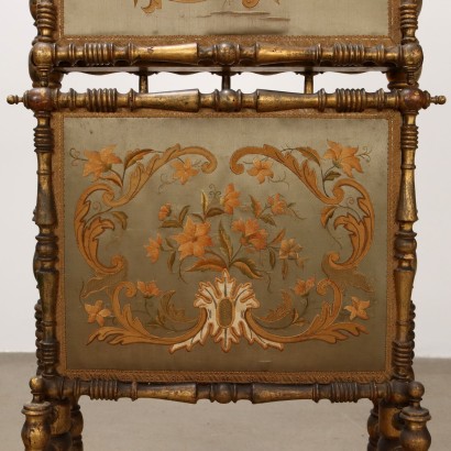 Portariviste,Portariviste in Legno dorato e Seta ri