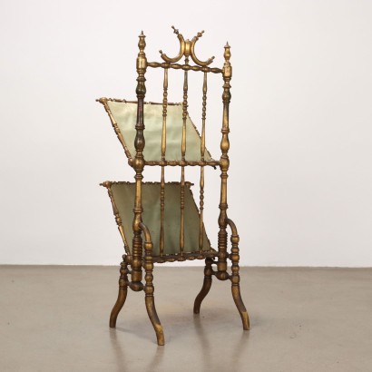 Portariviste,Portariviste in Legno dorato e Seta ri