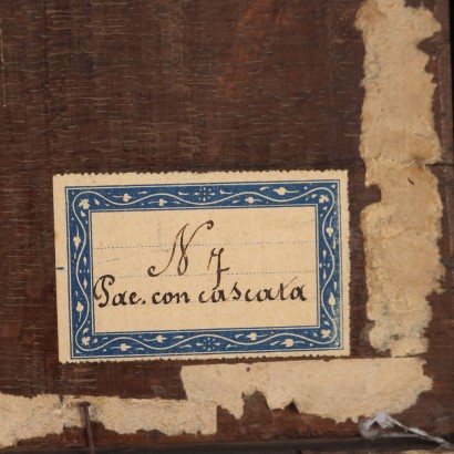 Dipinto Paesaggio con Cascata e Figure