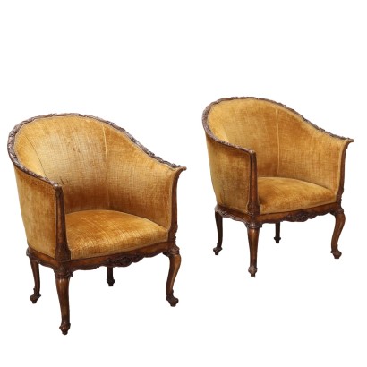 Coppia poltrone chippendale,Coppia Poltrone in Stile Chippendale