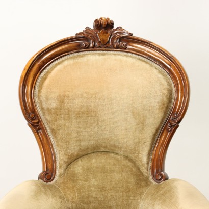 Bergere in walnut, Bergere armchair late 19th century