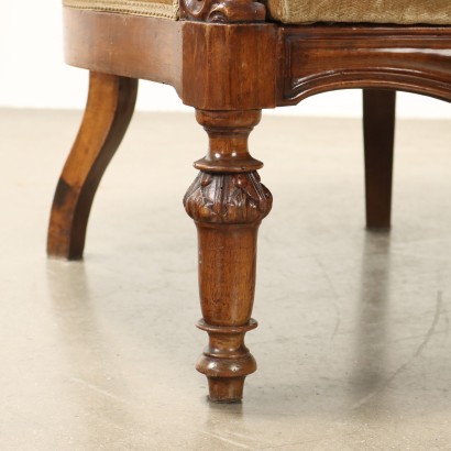 Bergere in walnut, Bergere armchair late 19th century
