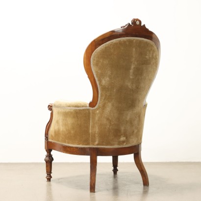 Bergere in walnut, Bergere armchair late 19th century