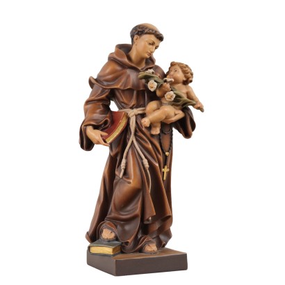 Statua in Legno Sant'Antonio da Padova Manifattura Gardena Art