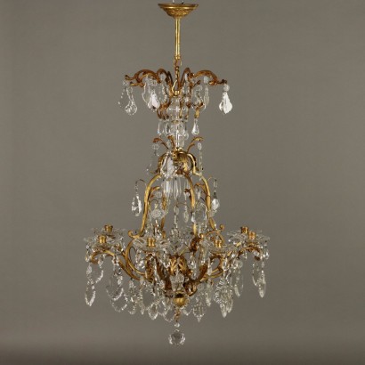 Lustre, lustre en métal doré