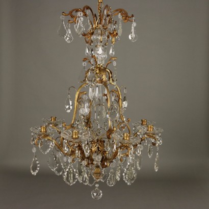 Lustre, lustre en métal doré