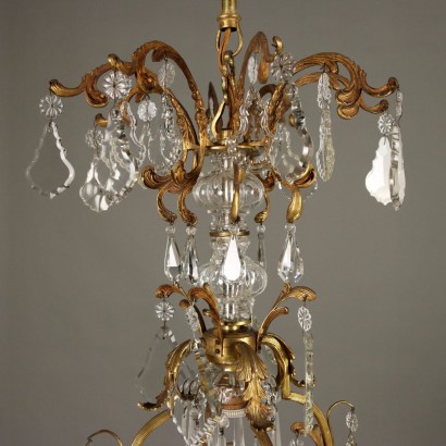 Lustre, lustre en métal doré