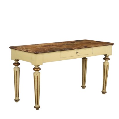 Antiker Tisch Lackiertes Tannenholz Italien des XIX Jhs