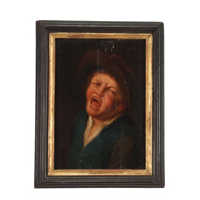 Pintura con niño llorando