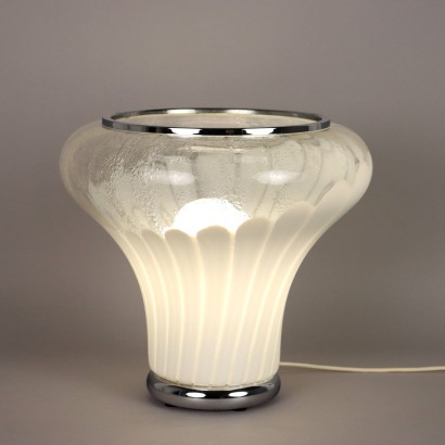 Vintage Lamp Geblasenes Glas Metall Design Italien der 70er Jahre