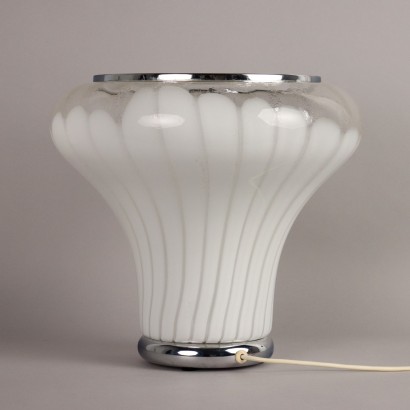 70er Jahre Lampe aus mundgeblasenem Glas