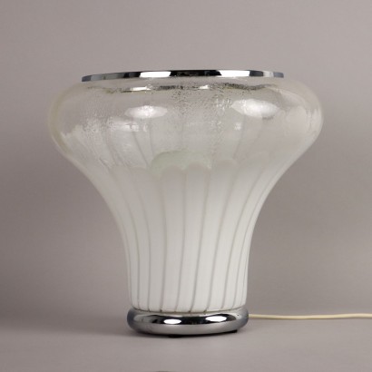 70er Jahre Lampe aus mundgeblasenem Glas