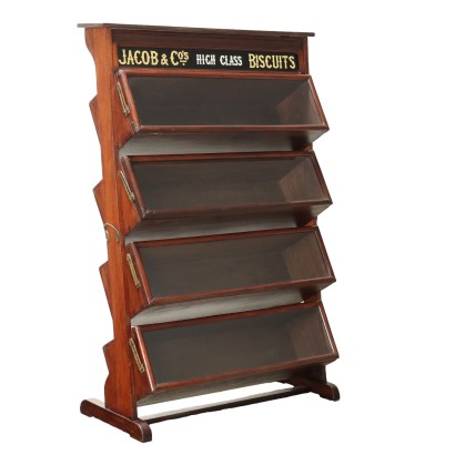 Vintage Vitrine Mahagoni Glas Regalen England der 40er-50er Jahre