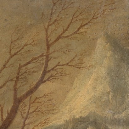 Dipinto Paesaggio Innevato con Figure