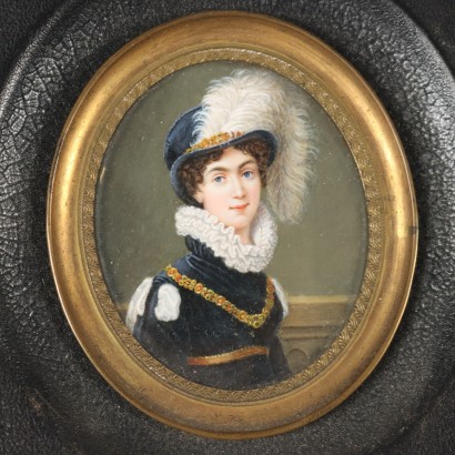 Dipinti Coppia di Miniature con ritratto,Coppia di miniature con ritratti di Au