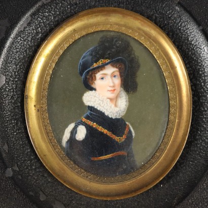 Dipinti Coppia di Miniature con ritratto,Coppia di miniature con ritratti di Au