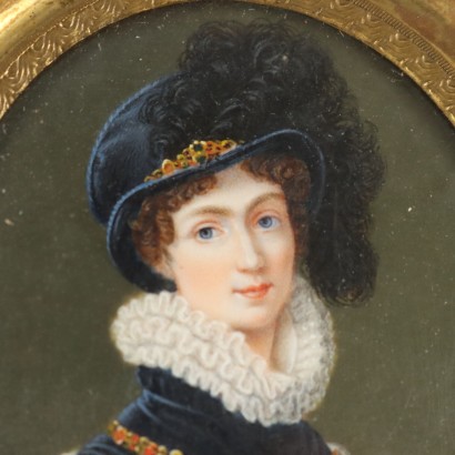 Dipinti Coppia di Miniature con ritratto,Coppia di miniature con ritratti di Au