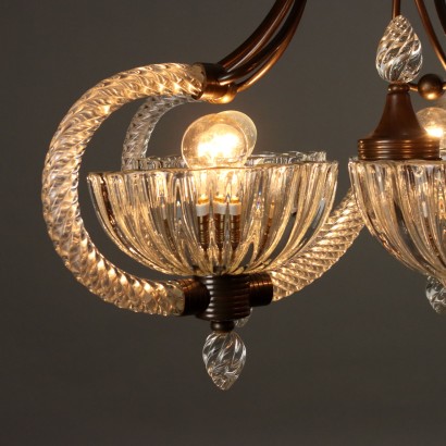Lampadario in Vetro e Ottone Anni 30-,Lampadario in Vetro e Ottone Anni 30-,Lampadario in Vetro e Ottone Anni 30-4
