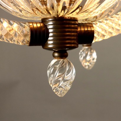 Lampadario in Vetro e Ottone Anni 30-,Lampadario in Vetro e Ottone Anni 30-,Lampadario in Vetro e Ottone Anni 30-4
