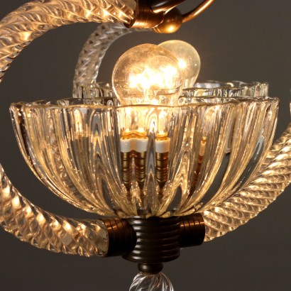 Lampadario in Vetro e Ottone Anni 30-,Lampadario in Vetro e Ottone Anni 30-,Lampadario in Vetro e Ottone Anni 30-4