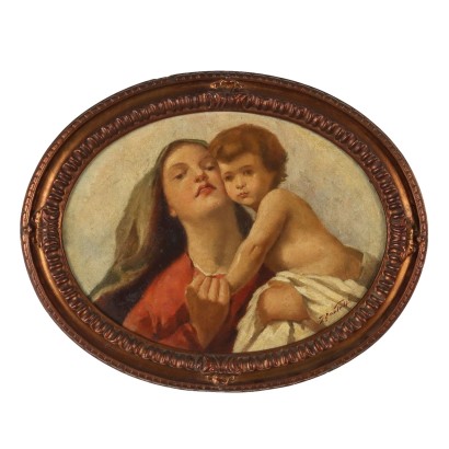 Dipinto Madonna con Bambino,Domenico Morelli