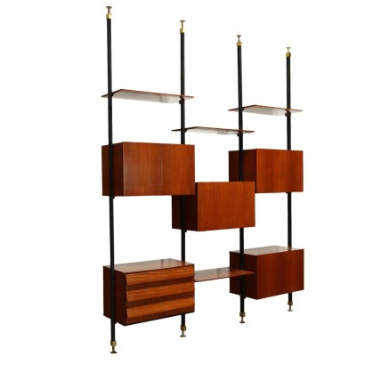 Vintage Bookcase Metal Brass Design Italy 1950s-1960s